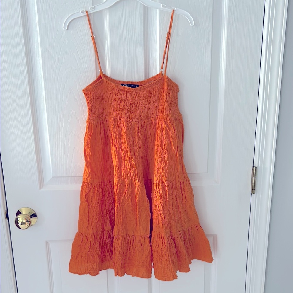 Zara Orange Tiered Dress size XS